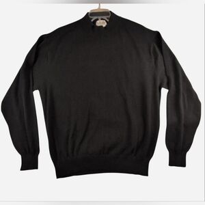Norm Thompson vintage black silk and cotton sweater mens size XL